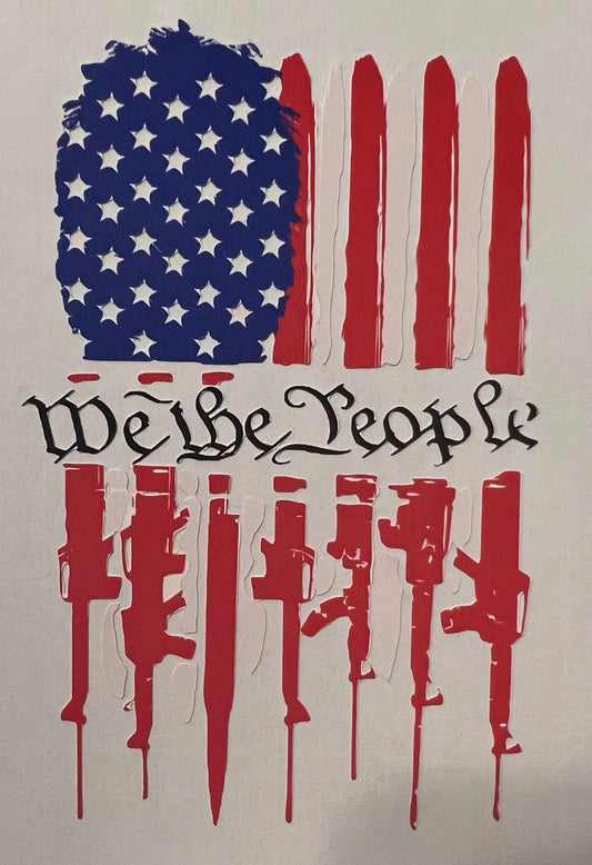 We the people flag waterproof decal.